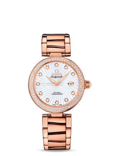 Omega LadyMatic Co-Axial 34 Red Gold / Diamond / MOP/ Bracelet